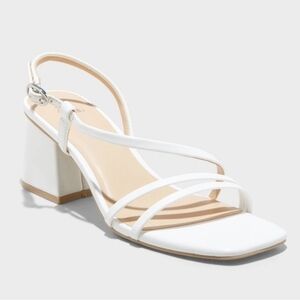 Wild Fable Blair White Strappy Block Heel Sandals - Size 10